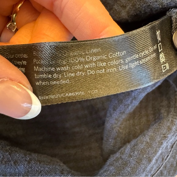 Eileen Fisher Organic Linen Shift Dress Resortwear Pockets popover Dress. - Picture 7 of 12